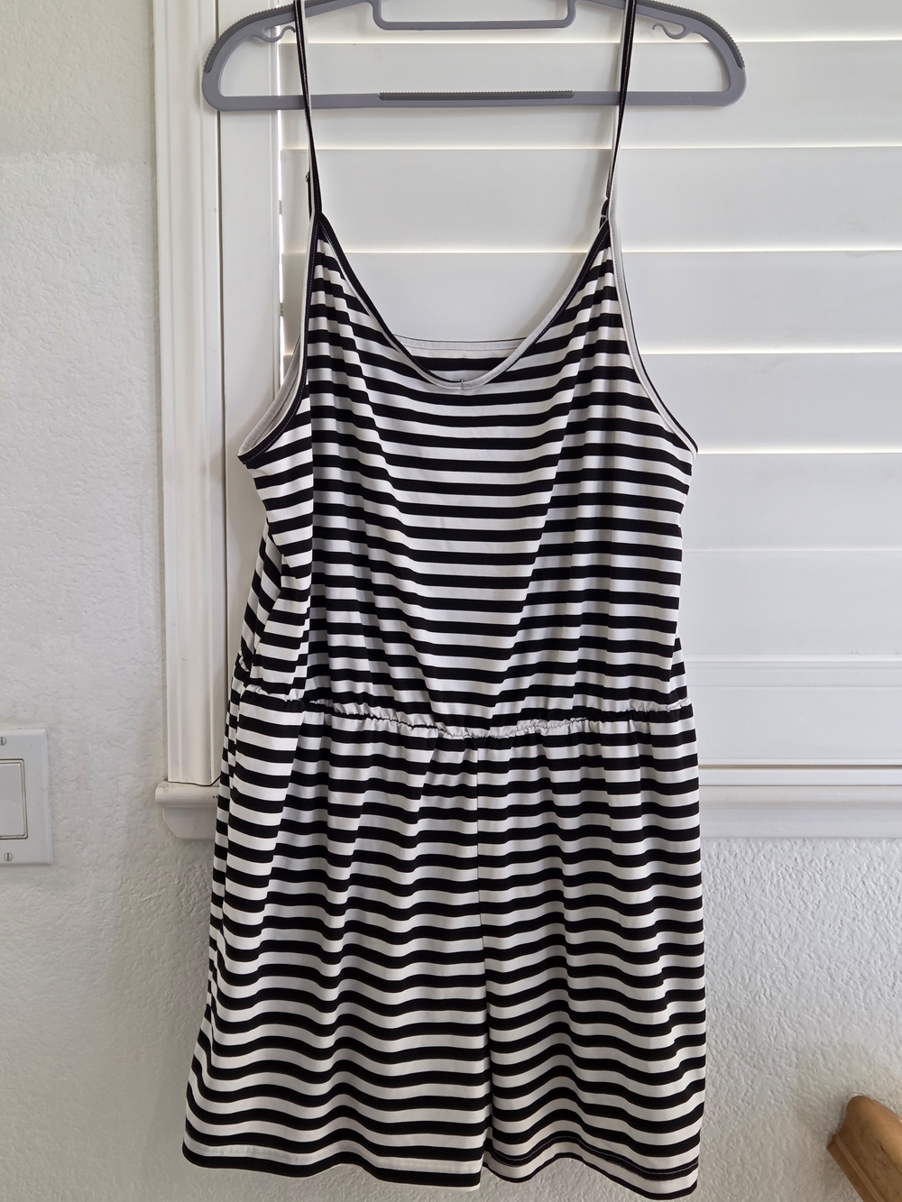 Emery Rose Women's 2XL Black White Striped Sleeveless Romper Plus Size Casual